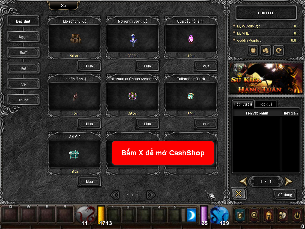 Chức năng chính của Game MU Hoàn Long Chức năng chính của Game MU Hoàn Long